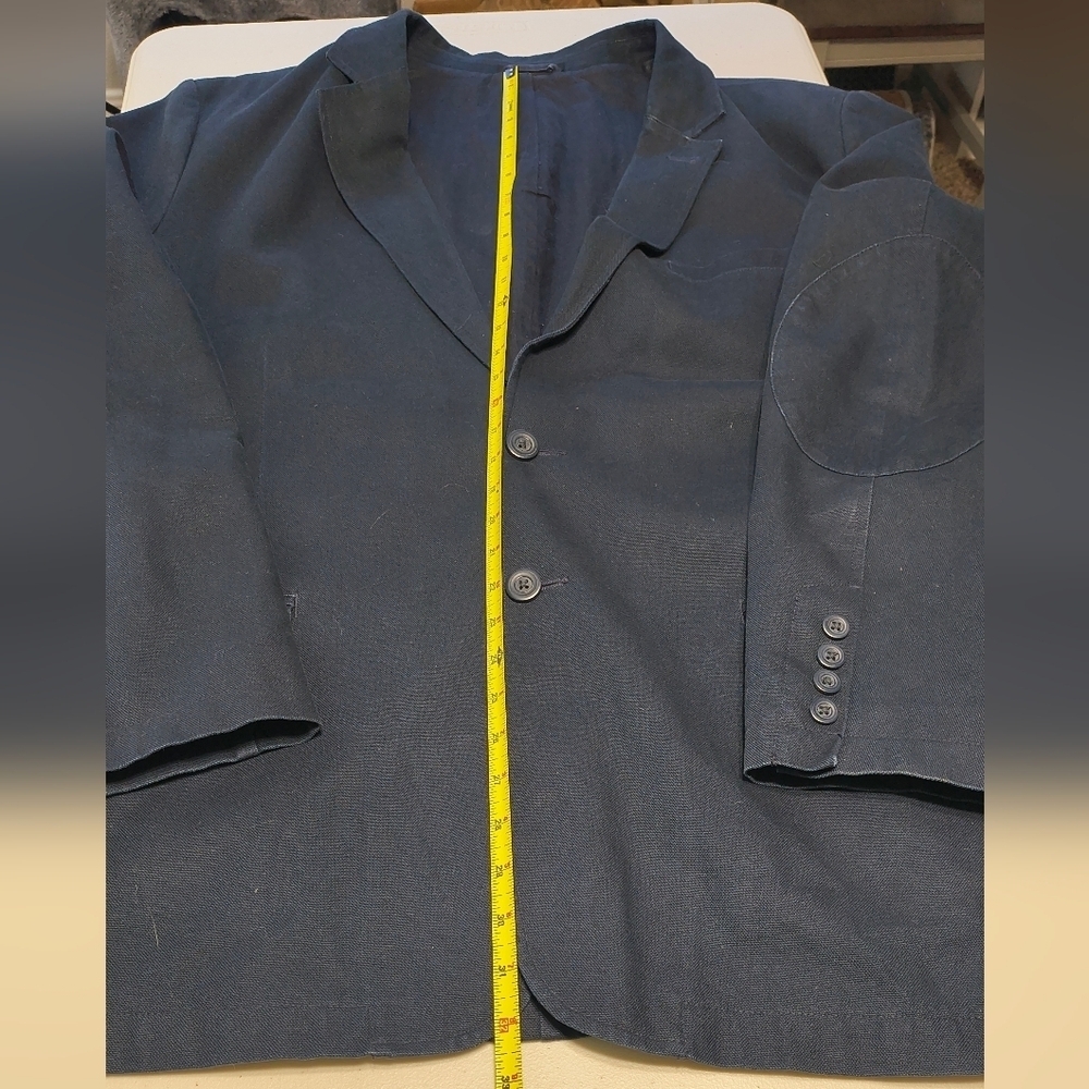 Navy Cotton LL Bean 50T Tall Blazer Jacket - Picture 8 of 10
